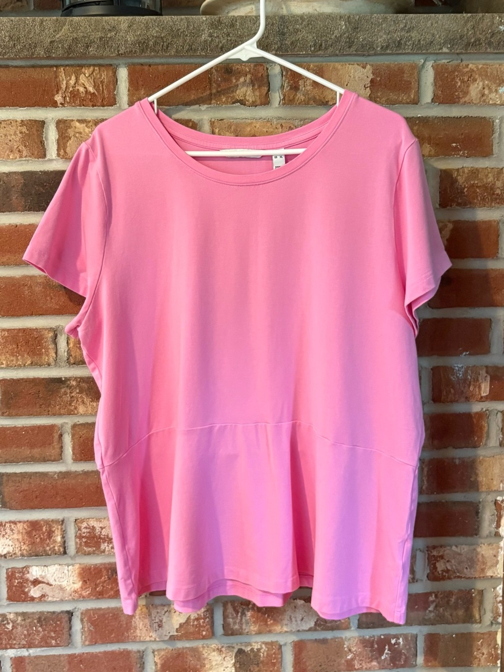 Isaac Mizrahi Live! Women's Pink Short-Sleeve Peplum Top Size XL